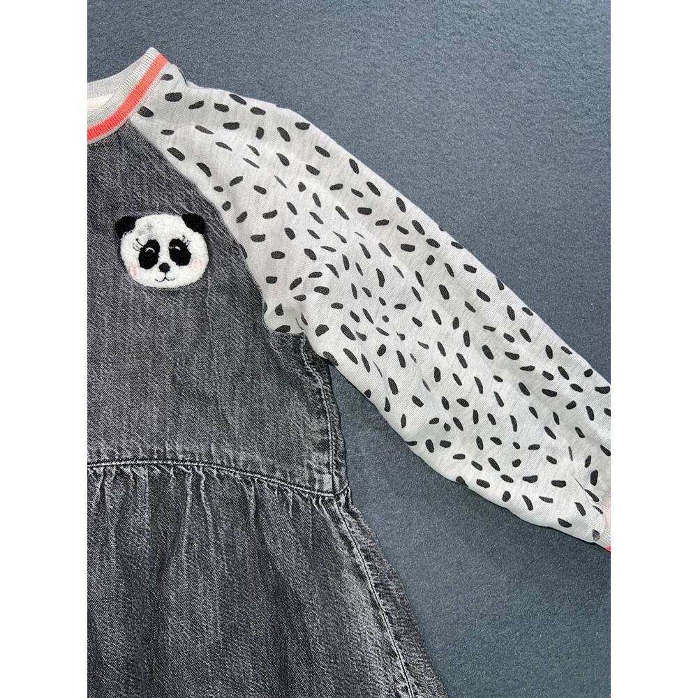 Next Monochrome cotton Panda Denim Raglan Dress 5 years A008651 - Picture 5 of 10